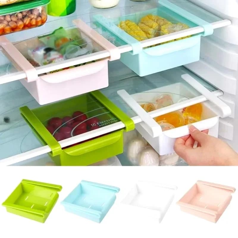 Kitchen slide refrigerator freezer storage space organizer storage rack support for shelf kitchen refrigerator storage container storage box for food