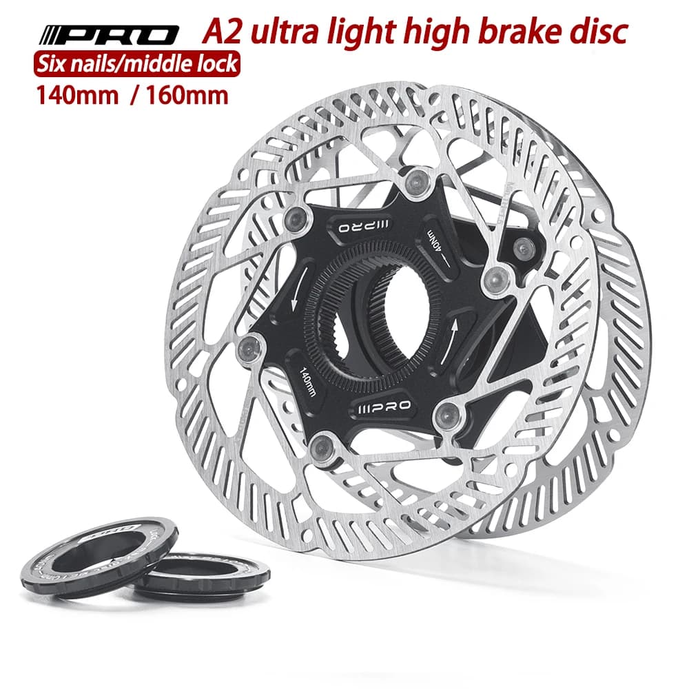 IIIPRO Center Lock 140/160mm Dissipazione del calore del rotore del freno a disco ultraleggero per MTB bici da strada Freno ad alte prestazioni Giro invernale
