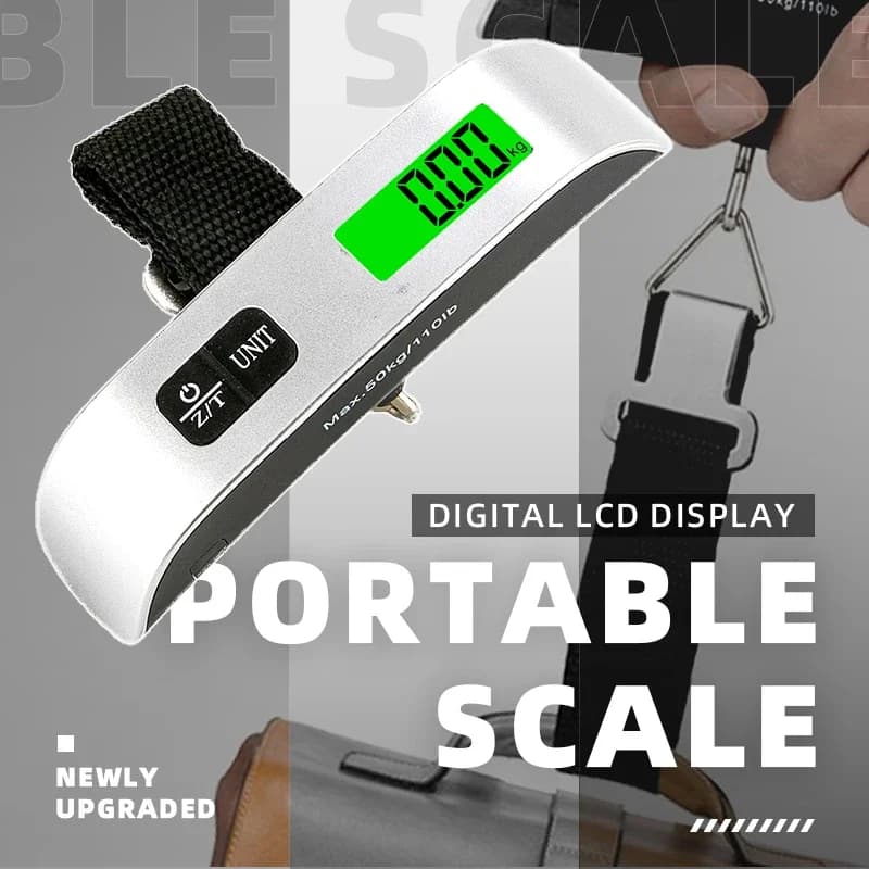 Portable Digital LCD Luggage Scale 110lb 50kg Electronic Hanging | Suitcase Travel Weighs Baggage Bag Weight Balance Tool 1pc