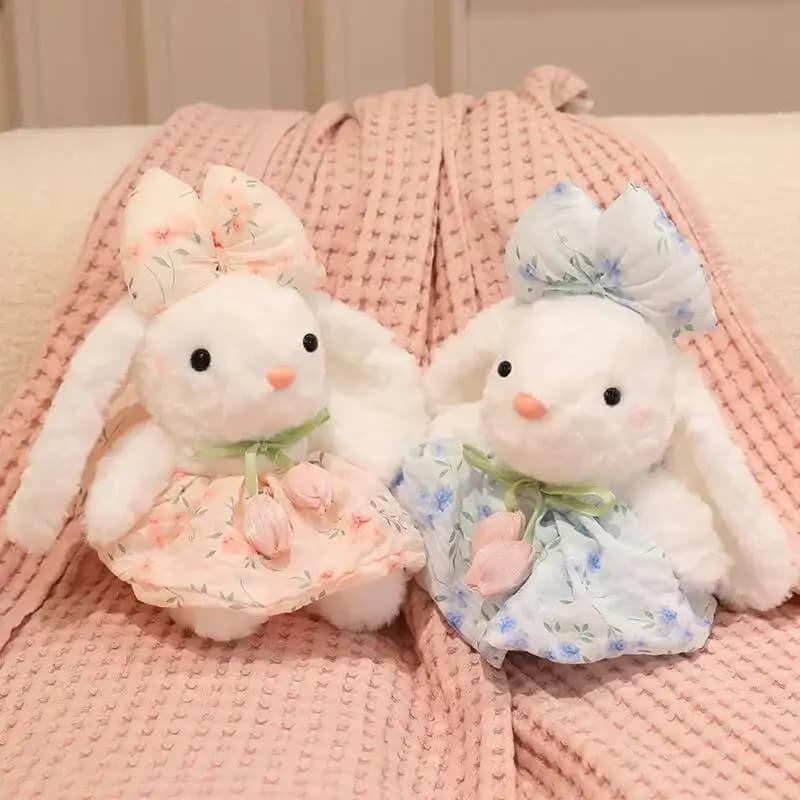 Principessa Coniglio Giocattoli di peluche Elegante abito in pizzo Bambola da coniglio Bambini adorabili Placare la bambola Dolce regalo di festival per la fidanzata