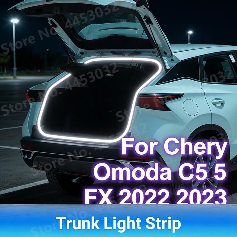 4M Car Trunk Light Strip For Chery Omoda C5 5 FX 2022 2023 LED Bright Auto-Sensing Interior Flexible Atmosphere Light 12V
