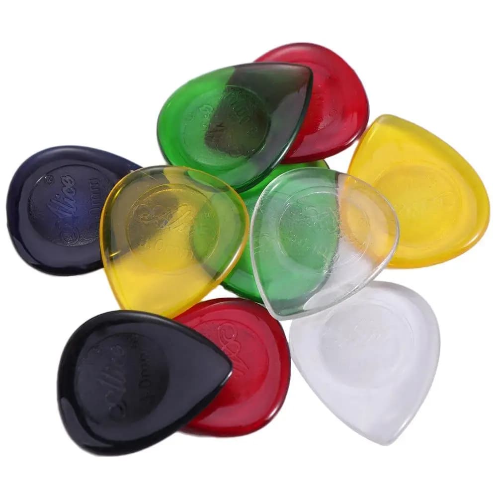 10 Pezzi Plettri per Chitarra in ABS e Celluloide, Colori Assortiti, Forma a Goccia, per Chitarra Acustica e Basso