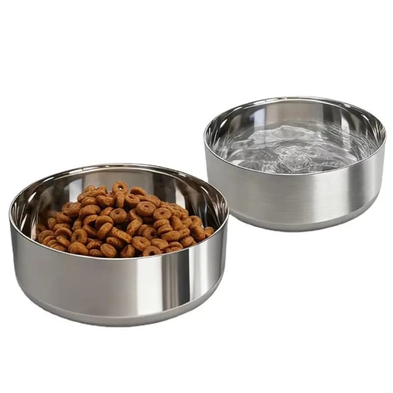 Nuova Ciotola per Cani Resistente e Antiruggine, Ciotola in Metallo Antiscivolo a 3 Strati Isolati in Acciaio Inossidabile per Acqua e Cibo
