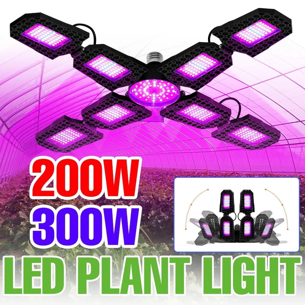 LED Lamp for Cultivation Plants 300W, Complete Spectrum E27/E26, for Serra, Hydroponic, Indoor Cultivation, Growth of Vegetables, Flowers and Semenzai