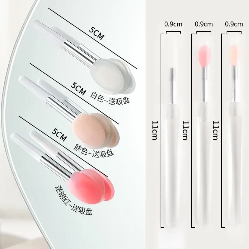 Piccoli pennelli per labbra in Silicone con copertura antipolvere pennello per rossetto Stick strumenti per pennelli per trucco labbra accessori cosmetici facili da trasportare