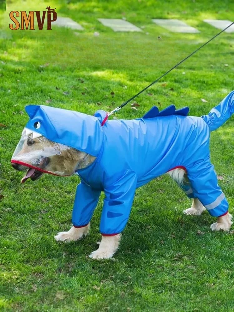 Impermeabile a Quattro Zampe per Cani Medi e Grandi, Antipolvere, Poncho per Animali Domestici con Guinzaglio per Border Collie