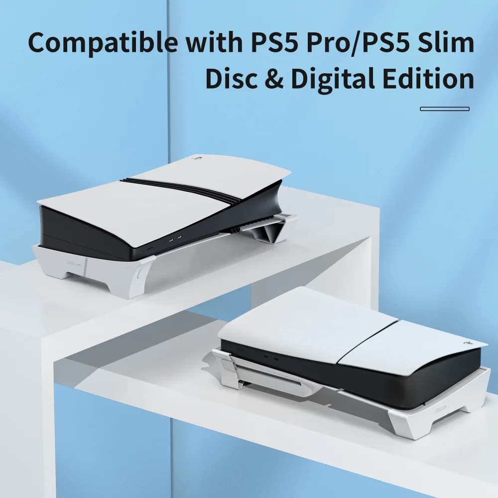 Supporto Orizzontale Antiscivolo con Base di Raffreddamento per Console di Gioco Sony PS5 Slim/Pro, Accessori per Videogiochi