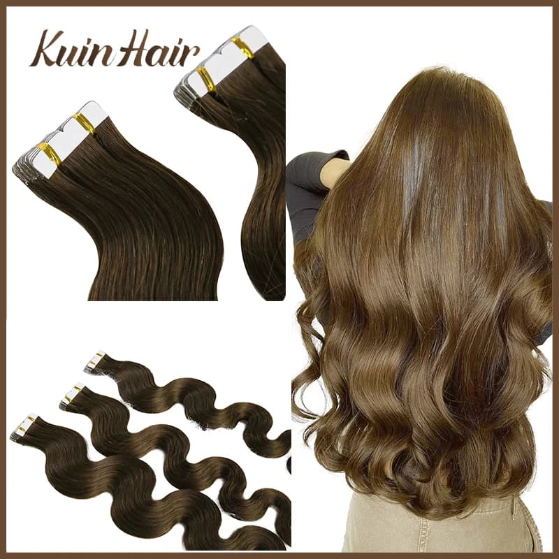 Tape in Human Hair Extensions Body Wave Remy Adhesive Invisible Real Natural Human Hair 20Pcs/Set 2.5g/pc 50g Ombre Blonde Color