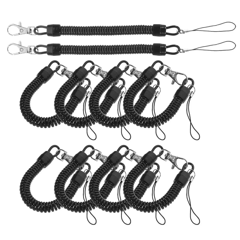 10 Pezzi Cordino da Pesca Retrattile a Spirale Resistente, Laccio per Pagaia da Kayak, Accessori per Attrezzatura da Pesca