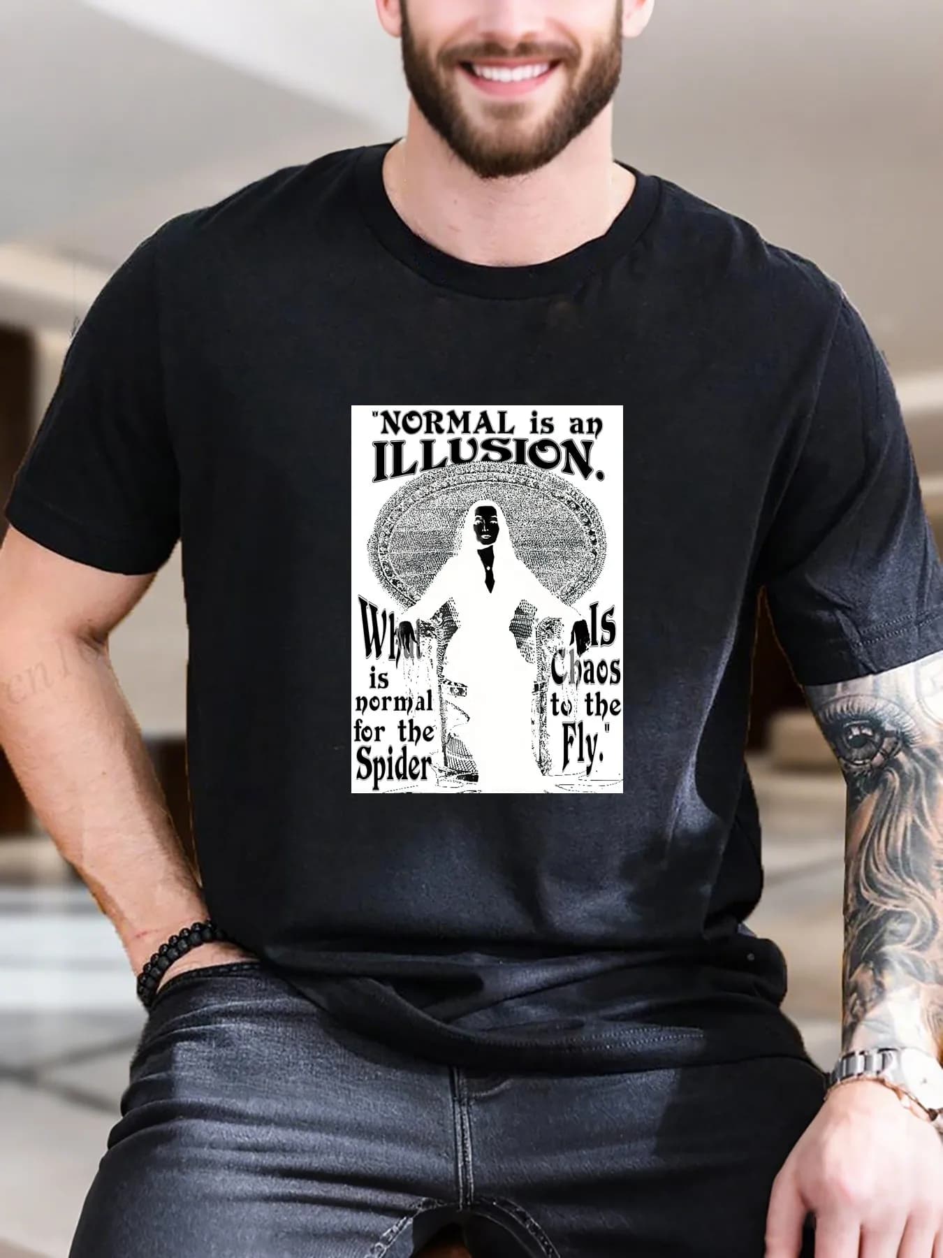 T-shirt da uomo alla moda divertente vintage di vendita calda pesante Motisha Adams di nuovo arrivo