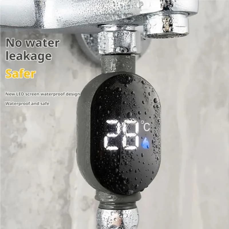 Shower Thermometer with Digital LED Display and Intelligent Touch Activation 0 °C ~99 °C Bathroom Thermostat for Home Measurement