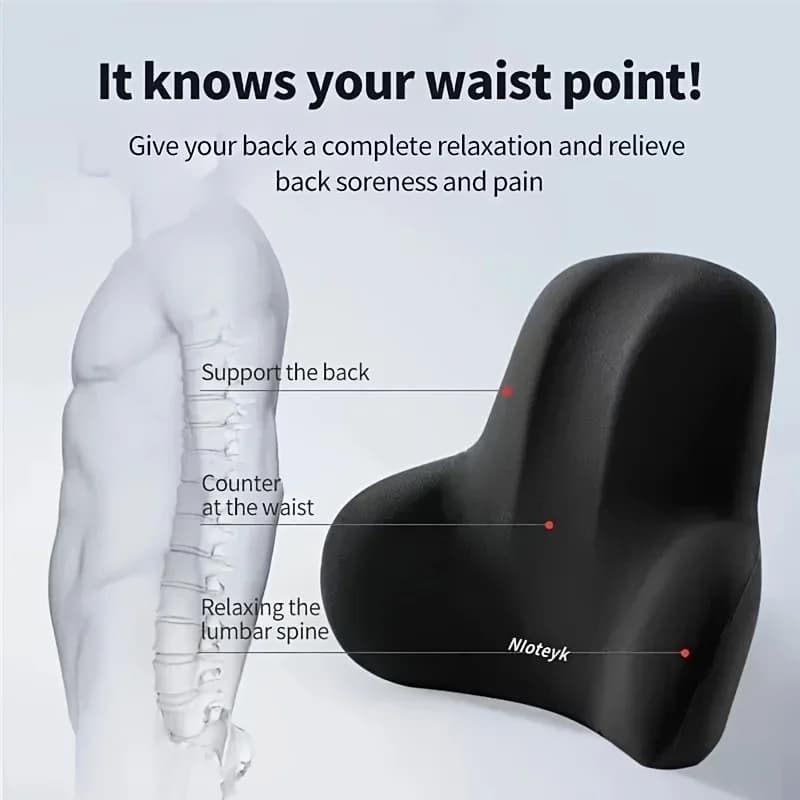 Cuscino lombare in memory foam da 1 pezzo per sedie da ufficio, auto, gaming e supporto per la vita dopo il parto, cuscino multifunzionale per alleviare il dolore