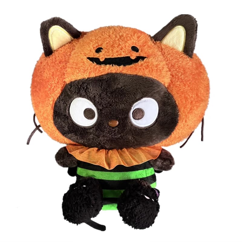 Zucca di Halloween Chococat bambola di peluche peluche cartone animato Kawaii gatto nero animali di peluche giocattoli per bambini per ragazze regalo per bambini