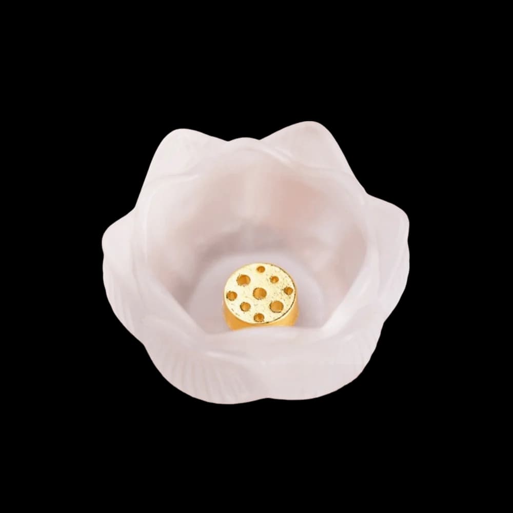 Zen Chinese Style Lotus Incense Burner 9 Hole Crystal Glass Tabletop Incense Base Creative Incense Stick Burner Aromatherapy