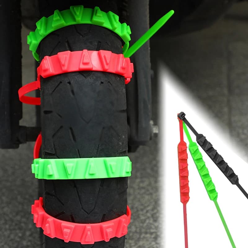 Catene da neve antiscivolo per moto biciclette ruote per pneumatici invernali fascette per cavi antiscivolo attrezzo per catena per pneumatici di emergenza per moto
