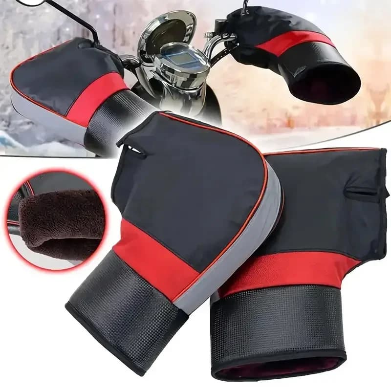 Motorcycle Handlebar Muffs Thick Warm Rainproof Windproof Hand Protector Cover Grip For Winter Riding Commute Gear