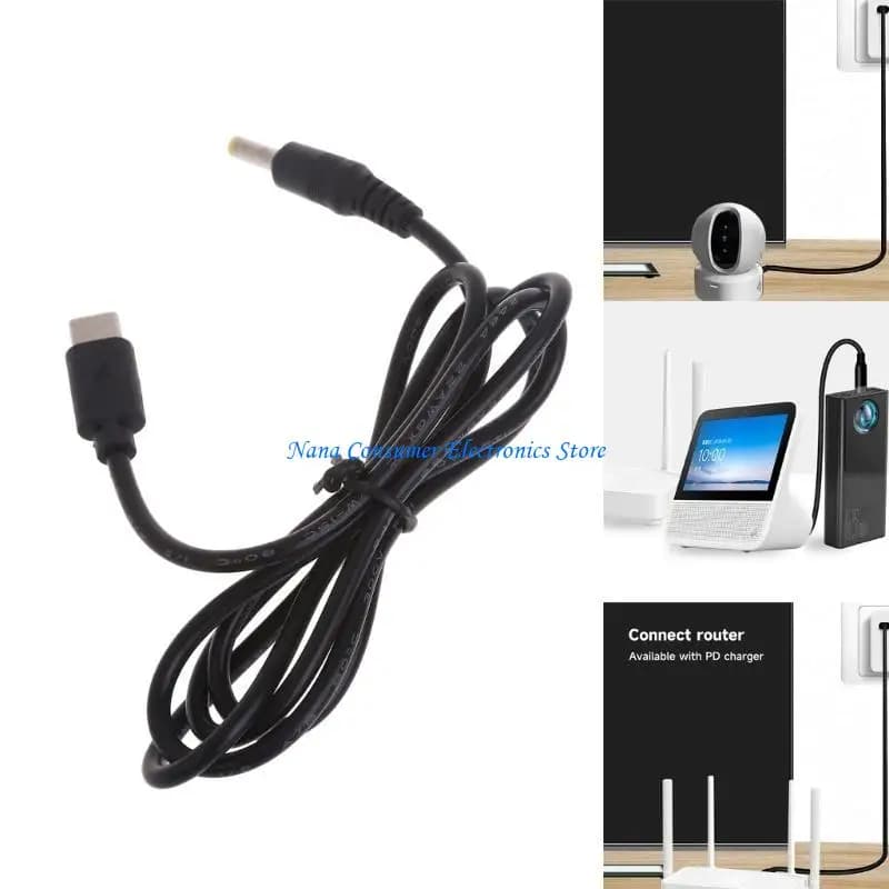 G7NE 12V USB Type C Female to 4.0x1.7mm Male Converter Cable Adapter Charging for Router HA fan
