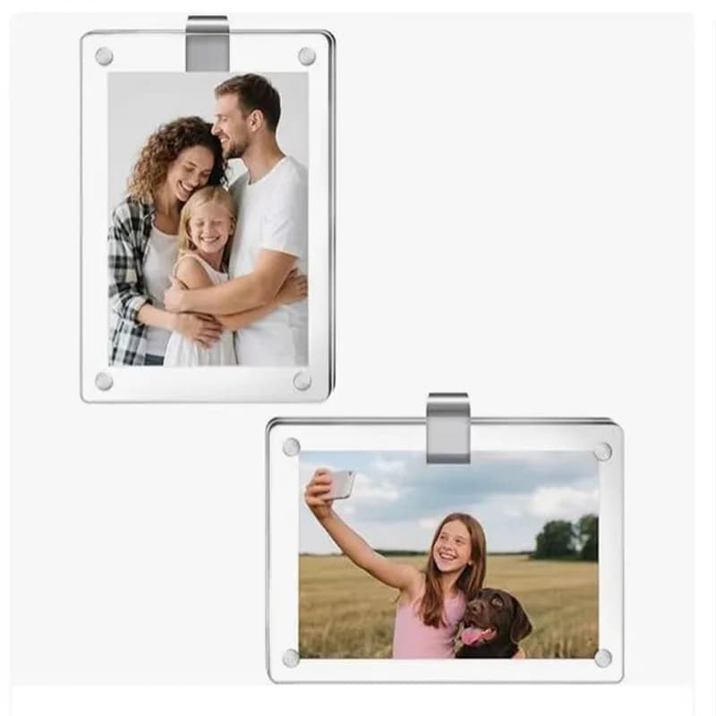 Confezione da 2 Supporti per Foto in Acrilico per Parasole Auto, Cornice per Polaroid e Foto Istantanee, Espositore per Cruscotto