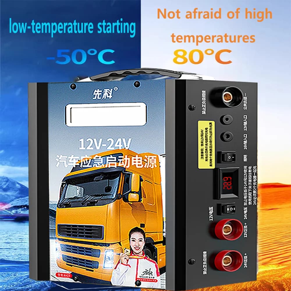 24V Camion Booster Jump Starter Avviamento professionale per auto 8000A 12V Dispositivo di avviamento Benzina Diesel Auto Booster di emergenza 1298000mah