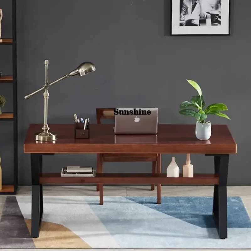 Scrivania Moderna per Computer, Lussuosa Scrivania Ergonomica da Camera da Letto, Organizzatore per Computer, Mobili in Legno per Computer