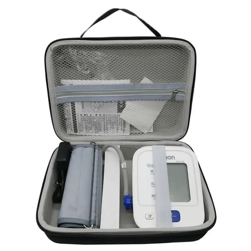 Nuovo sacchetto di immagazzinaggio per monitor della pressione arteriosa del braccio portatile antiurto impermeabile EVA carry custodia rigida organizzatore medico per Omron