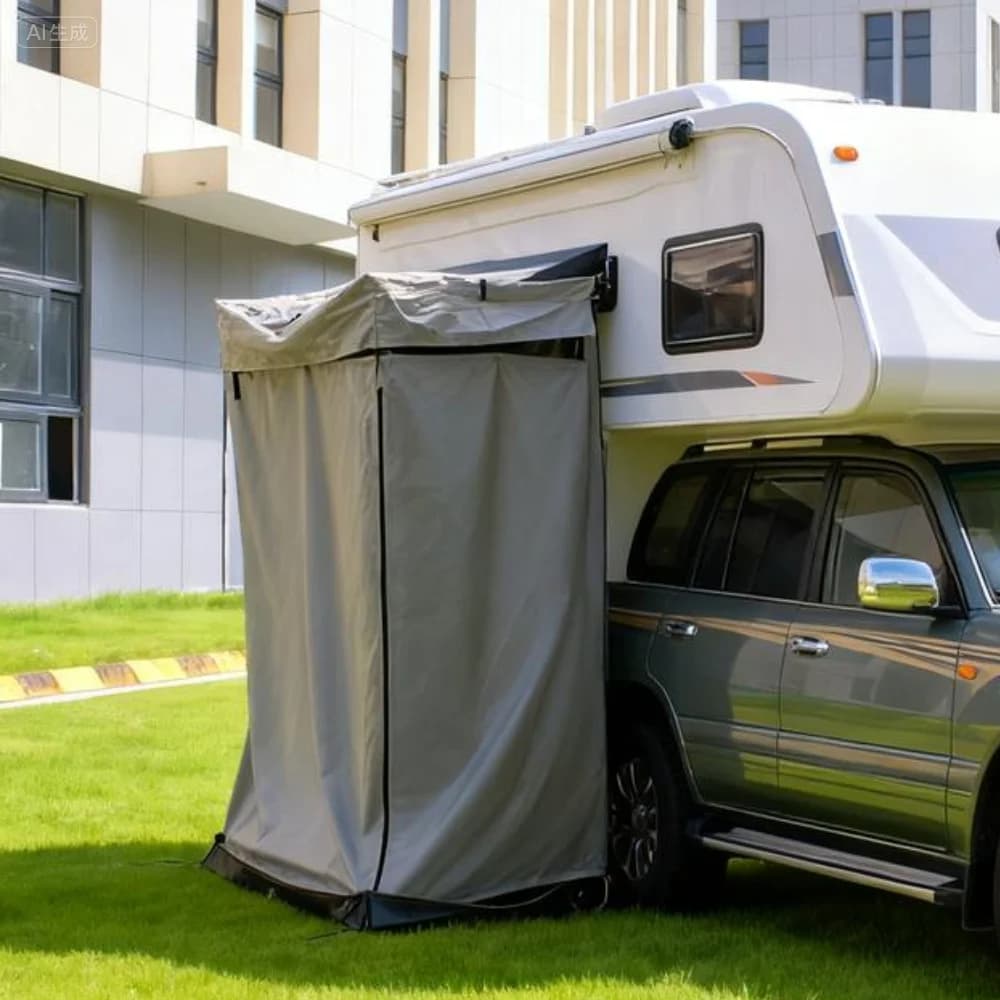 Tenda doccia impermeabile con tetto, tenda doccia laterale per auto, vasca da bagno esterna, tenda WC, tenda doccia, veicolo da campeggio
