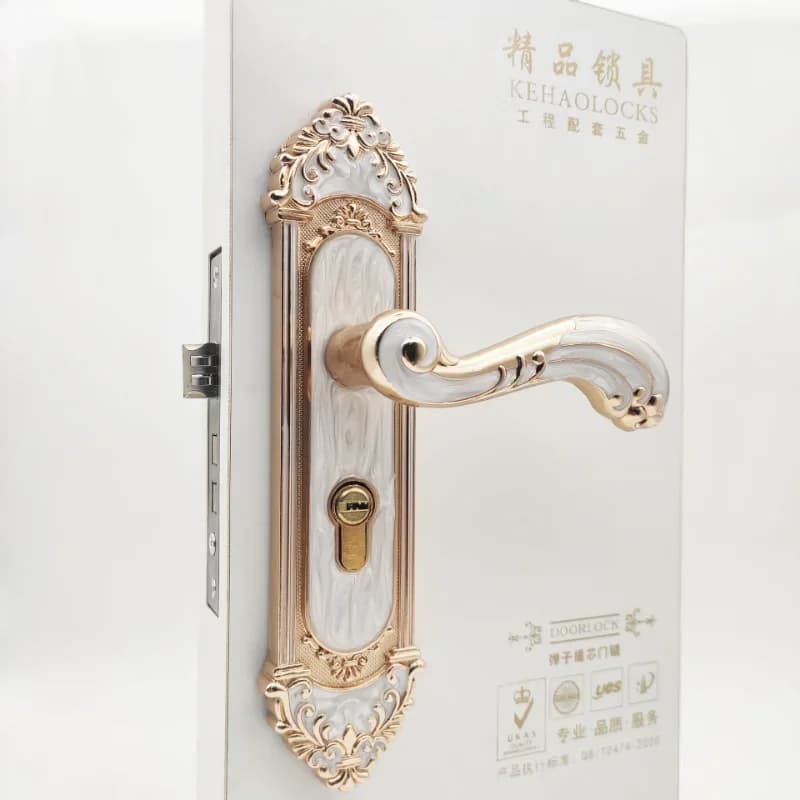 Set di serrature per maniglie per porte interne per la casa Maniglia intelligente per armadietti per serrature per camera da letto Design moderno per ingresso in alluminio con chiavi bianche