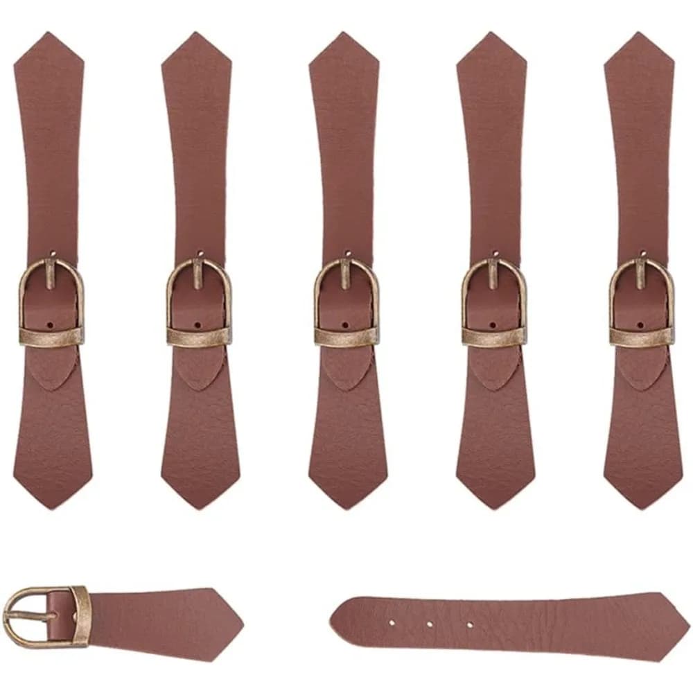 6 set di chiusure a ginocchiera da cucire in pelle, in pelle PU marrone, con chiusura a scatto, con fibbia per giacca sportiva, elementi di fissaggio in pelle metallica