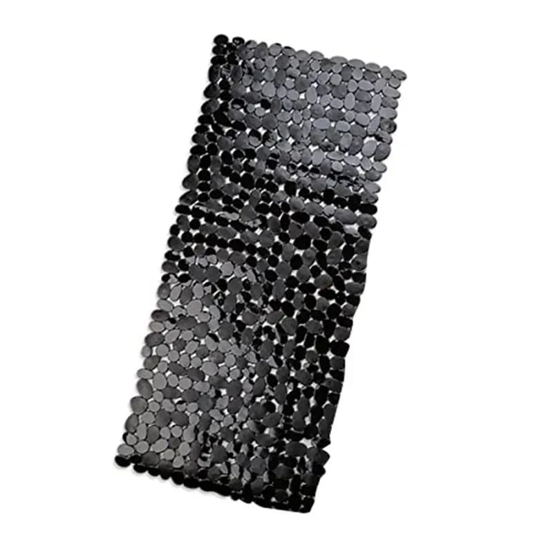 ABUI-Pebble Tappetino da bagno antiscivolo in PVC per vasca da bagno e doccia (Nero)
