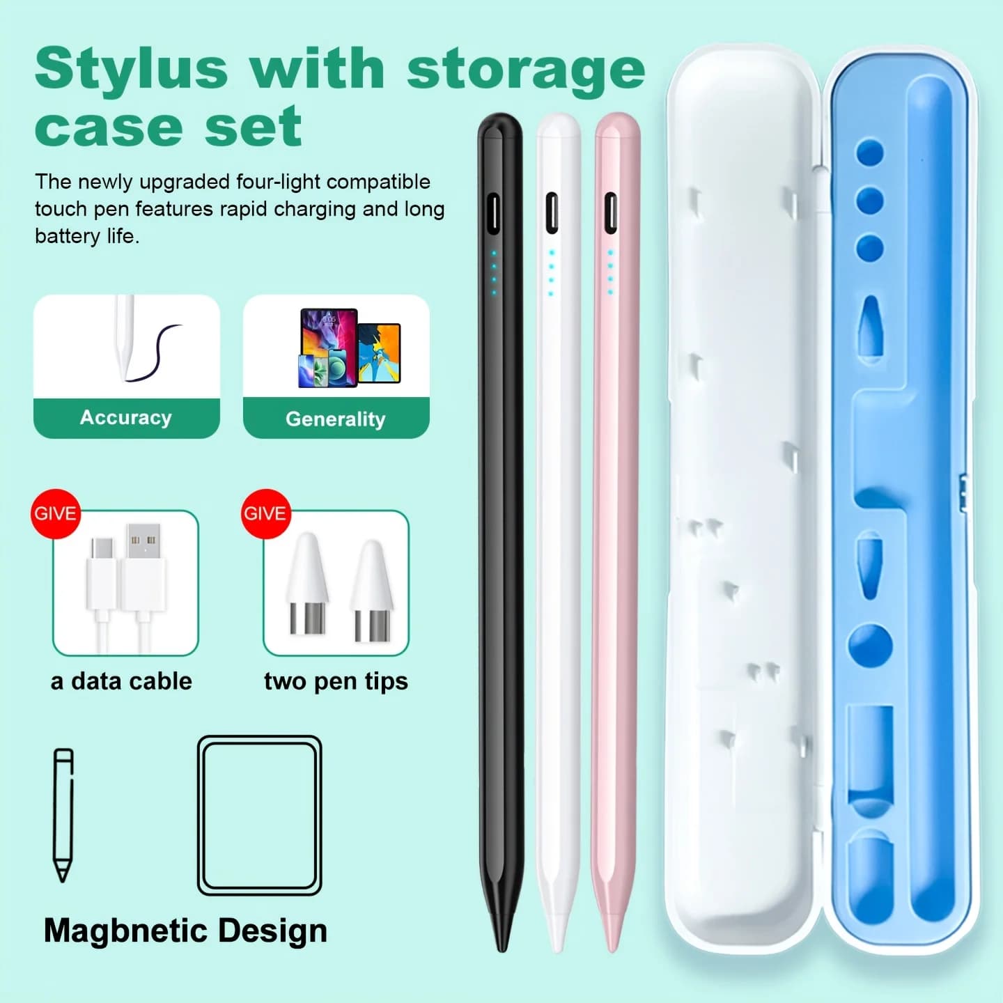 Penna Stilo Universale Android per Samsung Galaxy Tab A9 A9Plus A8 A7 A7lite, per Scrivere e Disegnare su Tablet con Touchscreen