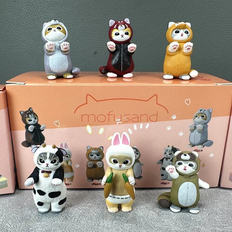 Mofusand Gatti Finta volpe Vestiti Scatola cieca Giocattoli Simpatici Action Figures Gattino Bambola Giocattoli Decorazione del desktop Regali per bambini