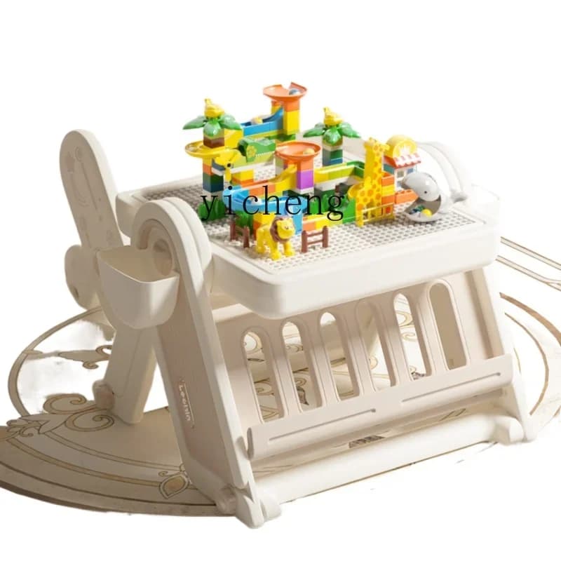Tqh Tavolo da costruzione per bambini Tavolo da disegno pieghevole multifunzionale con particelle di grandi dimensioni Tavolo per bambini Giocattoli di intelligenza