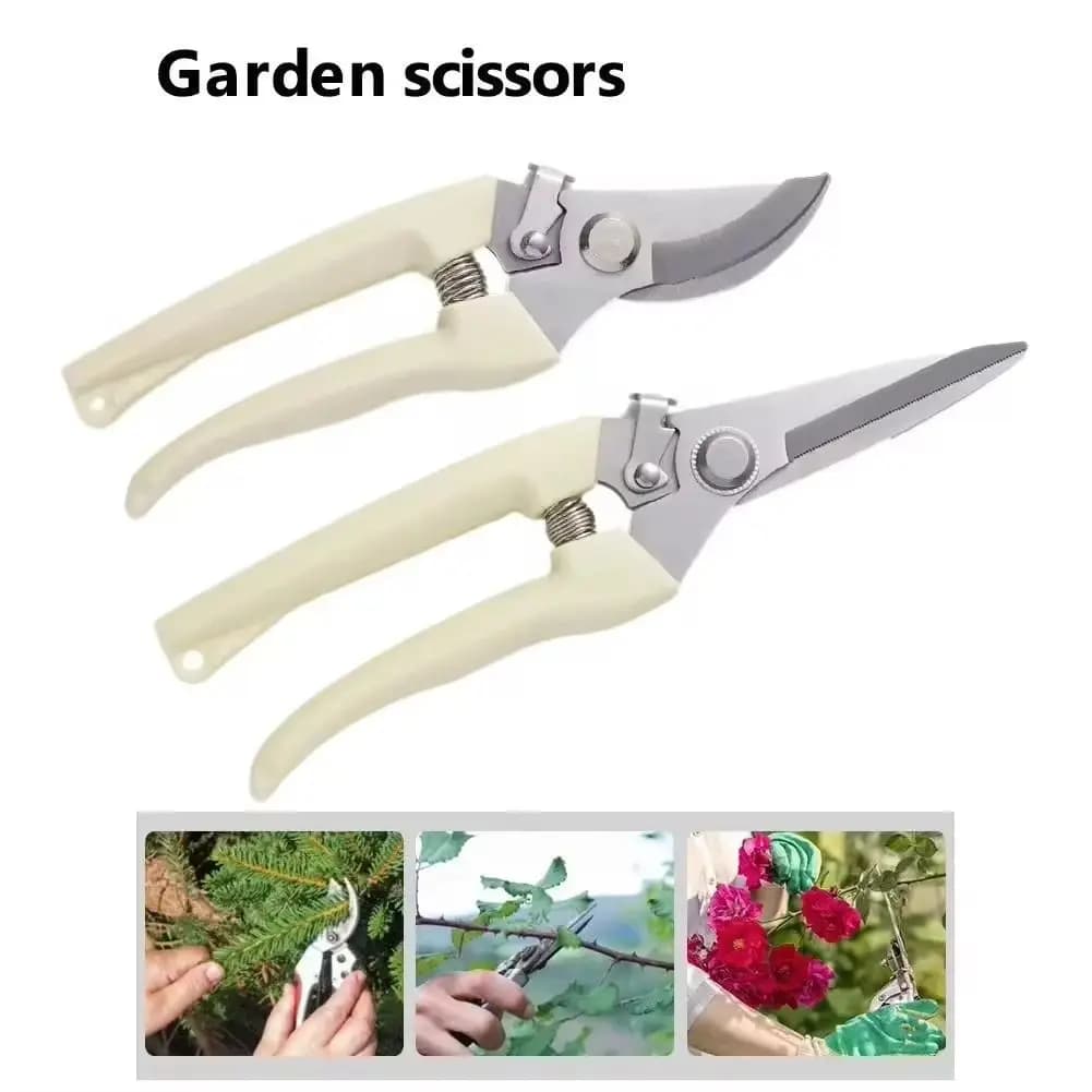 Stainless Steel Scissors Flower Cut Arrangement Pruning Fruit Tree Garden Branch Cutting Household Grafting Gardening Scissors