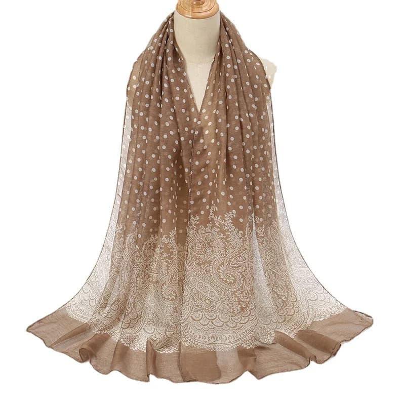 Sciarpa in cotone a pois sfumati vintage Sciarpa a scialle Lady Versatile involucro morbido Pashmine Stola Sciarpe Hijab musulmano