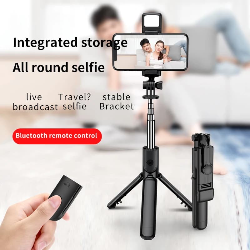 Stabilizzatore cardanico portatile multifunzionale Bluetooth wireless per treppiede selfie recentemente aggiornato, adatto per le riprese sportive all'aria aperta