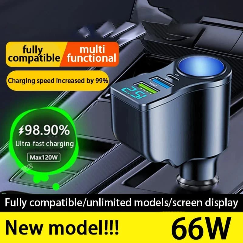 NEW!!! Charger for car, super fast charging for mobile phone, converting plug for car cigarette lighter, charger for car charger extension