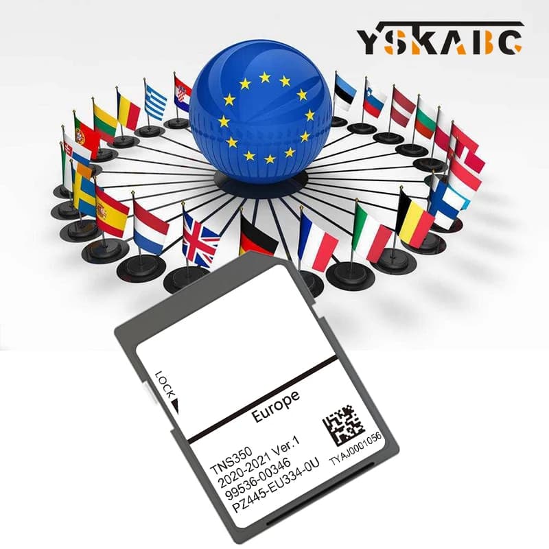 Sat Nav per Toyota TNS350 Auris Corolla Hilux IQ Verso Yaris Aggiornamento del veicolo 2021/2022 Europa UK Mappe Navigazione Scheda SD da 8 GB
