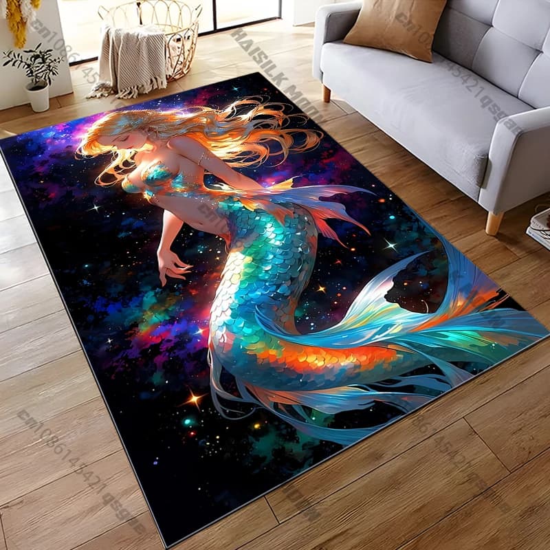 Bellissimo tappeto stampato a sirena Tappetino da yoga Sala giochi Camera da letto Bellissimo tappeto antiscivolo Tappeti Soggiorno Decorazione Chambre