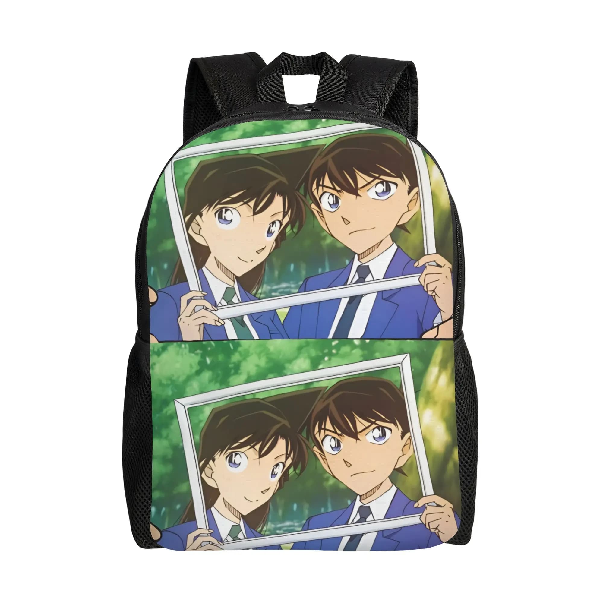 Custom Funny Detectived Anime Conan Backpack for Women Men Water Resistant School College Bag Print Bookbags