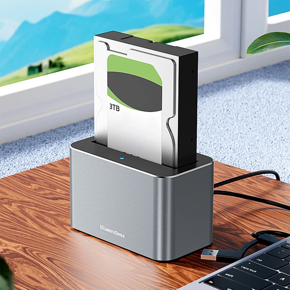 Hard Drive Dock 2.5 3.5 Inch SATA HDD SSD Reader 5Gbps USB External Disk Box Enclosure Case for 2.5/3.5 Inch SATA/SAS HDD SSD