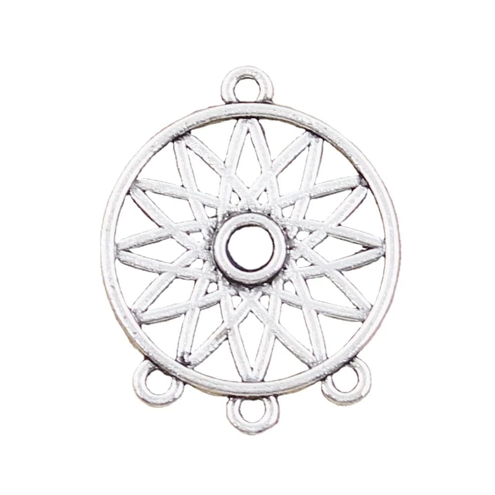 6pcs Charms Native Dream Catcher Chandelier Connector 33x27mm Antique Tibetan Pendant Finding DIY Vintage Choker Pendant