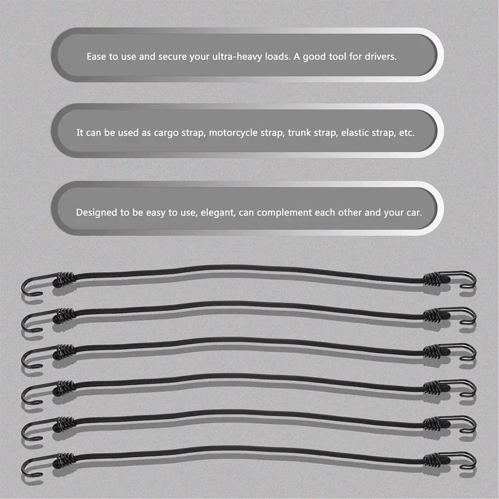 Set di 5 Cinghie Elastiche per Bicicletta, Tensionatori Resistenti, Cinghie di Fissaggio per Moto e Camion, Corde per Ancoraggio Carico