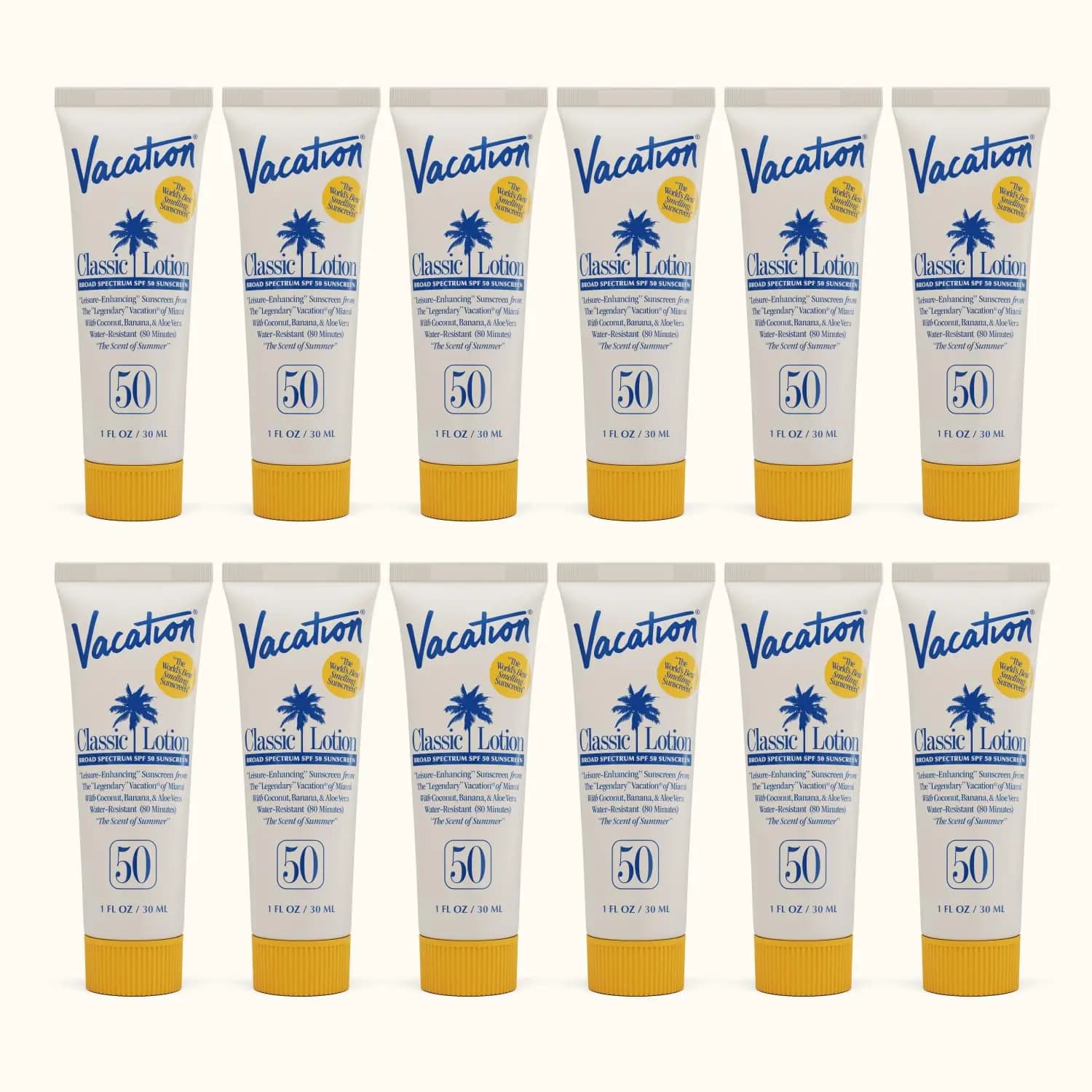 Mini Solar Cream SPF 50, Water Resistant Lotion Travel Size, Indispensable for the Beach Convenience from 12 Pieces