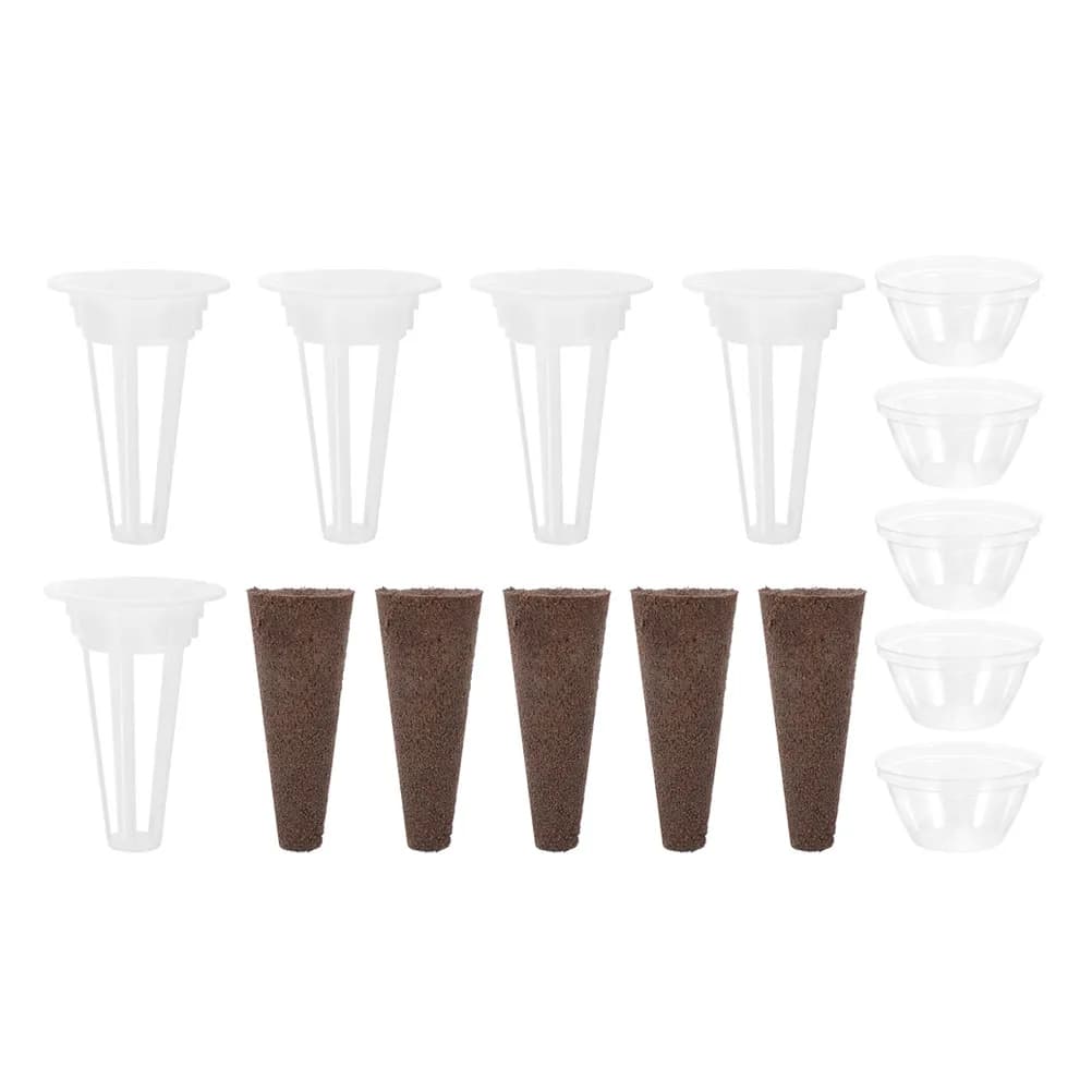 Set Completo per Coltivazione Idroponica: Cestello Trasparente con Coperchio Isolante, Vaso per Piante con Sistema di Drenaggio e Spugna di Avvio per Giardino Interno