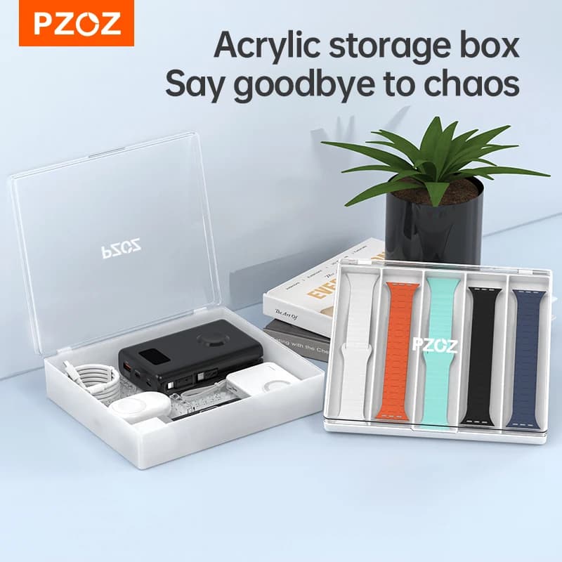 PZOZ Scatola di immagazzinaggio digitale da tavolo Cavo dati Power Bank Auricolari wireless Orologio Custodia con cinturino di memoria Scatola di immagazzinaggio Borse per piccole parti