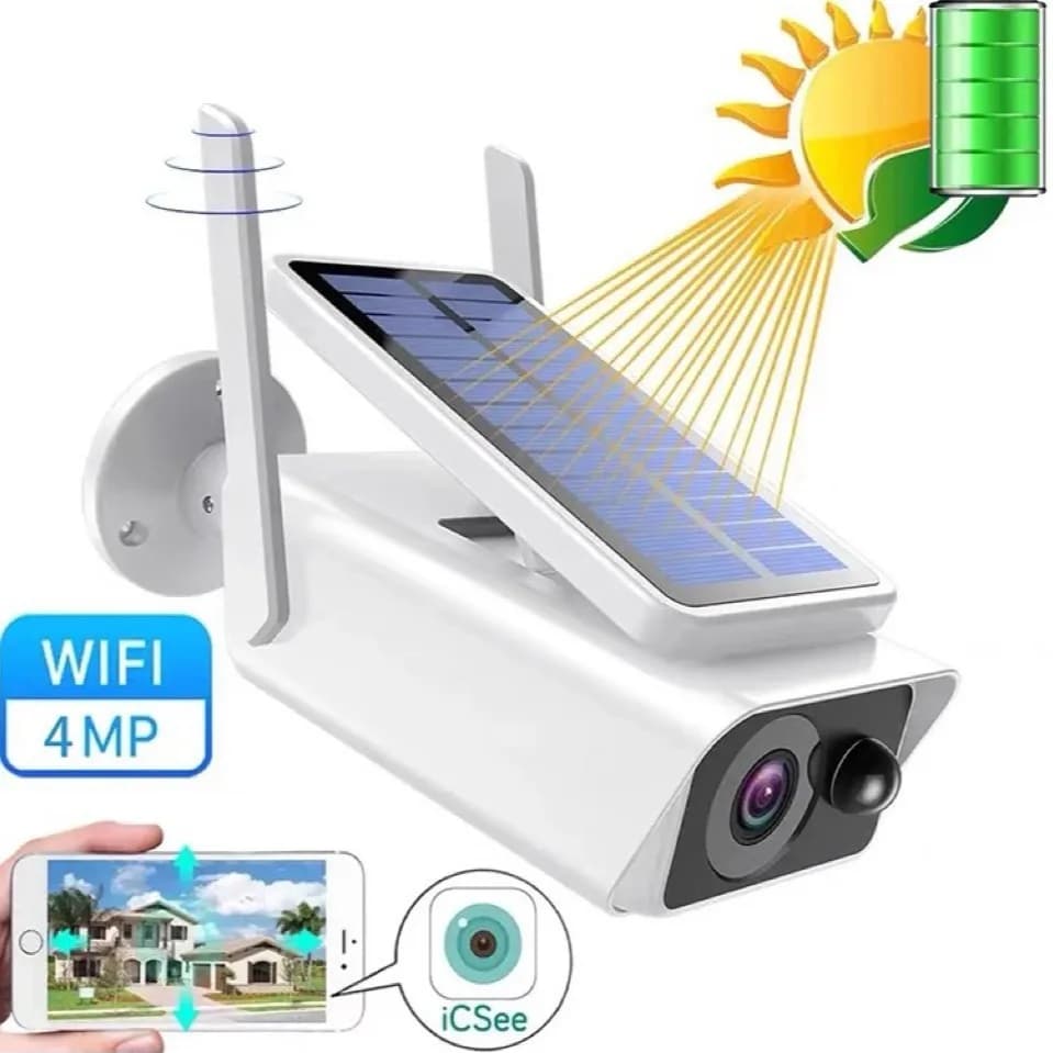 4MP 1440P iCsee APP Telecamera bullet IP a energia solare AI Rilevazione umanoide Sicurezza domestica CCTV Baby Monitor