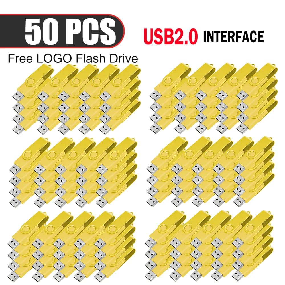 50 Pezzi Chiavetta USB 2.0 Personalizzabile con Logo Gratuito, Memoria Flash 4GB 8GB 16GB 32GB 64GB 4GB 2GB 1GB, Pendrive USB, Disco Flash, U Disk