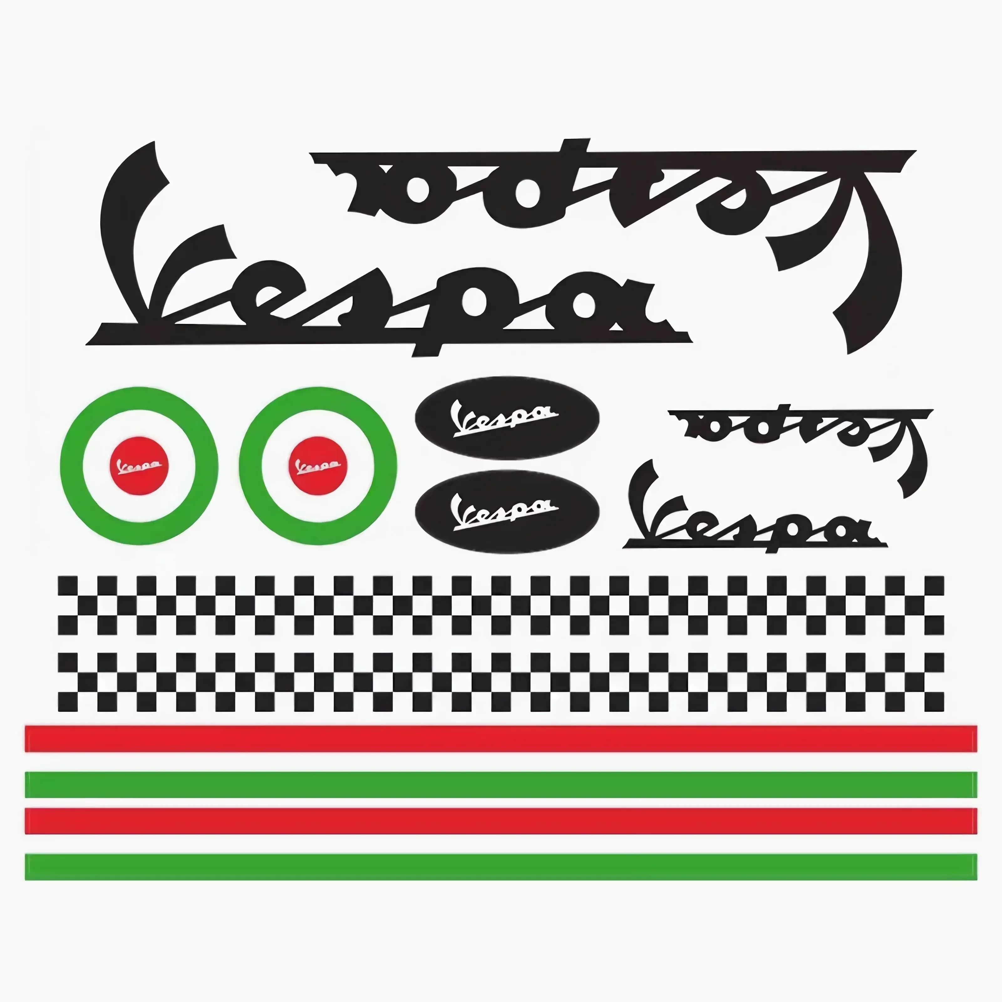 Universal Reflective Sticker Kit Motorcycle Decals for Vespa Monkey Scooter Helmet Tank