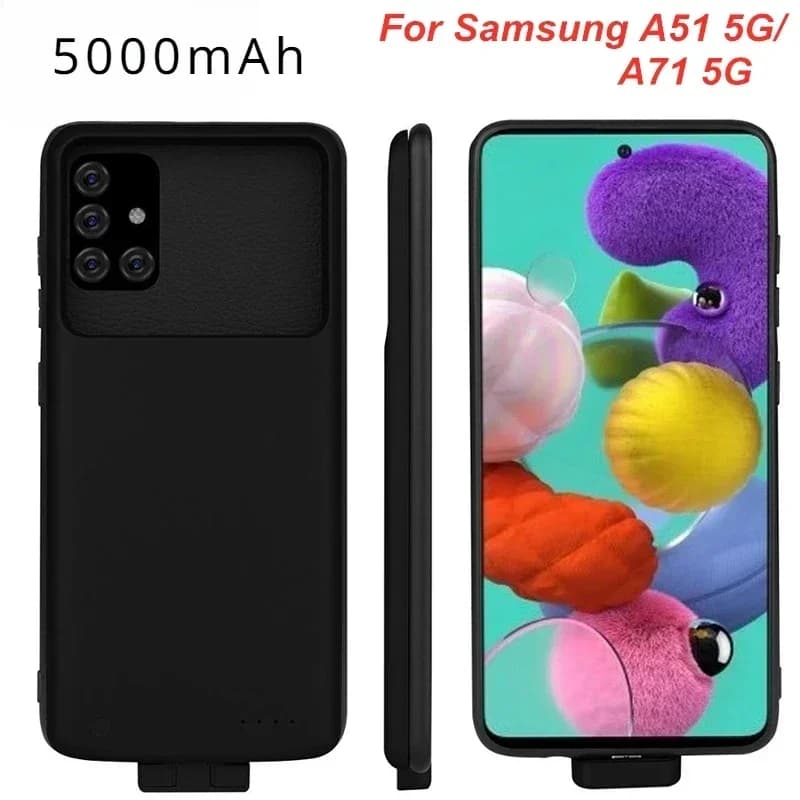 5000mAh Per Samsung Galaxy A51 5G A71 5G Cassa di Batteria Caricabatteria Banca di Alimentazione Caso 5000mAh Caricabatteria Custodie Banche di Alimentazione