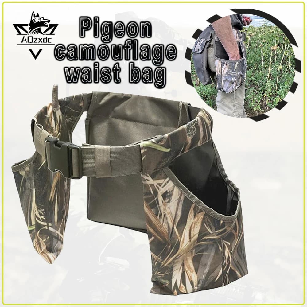 Tactical Dove Camouflage Waist Bag Pack Outdoor Pigeon Bird Hunting Waist Pouch Field Game Adjustable Belt for Hunting Camping